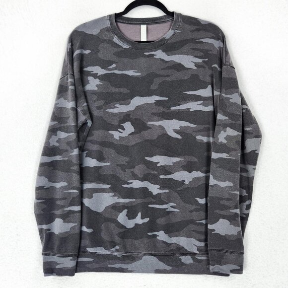 Athleta Sweater Womens Small Gray Camo Studio To Street Pullover Sweatshirt - Picture 1 of 11